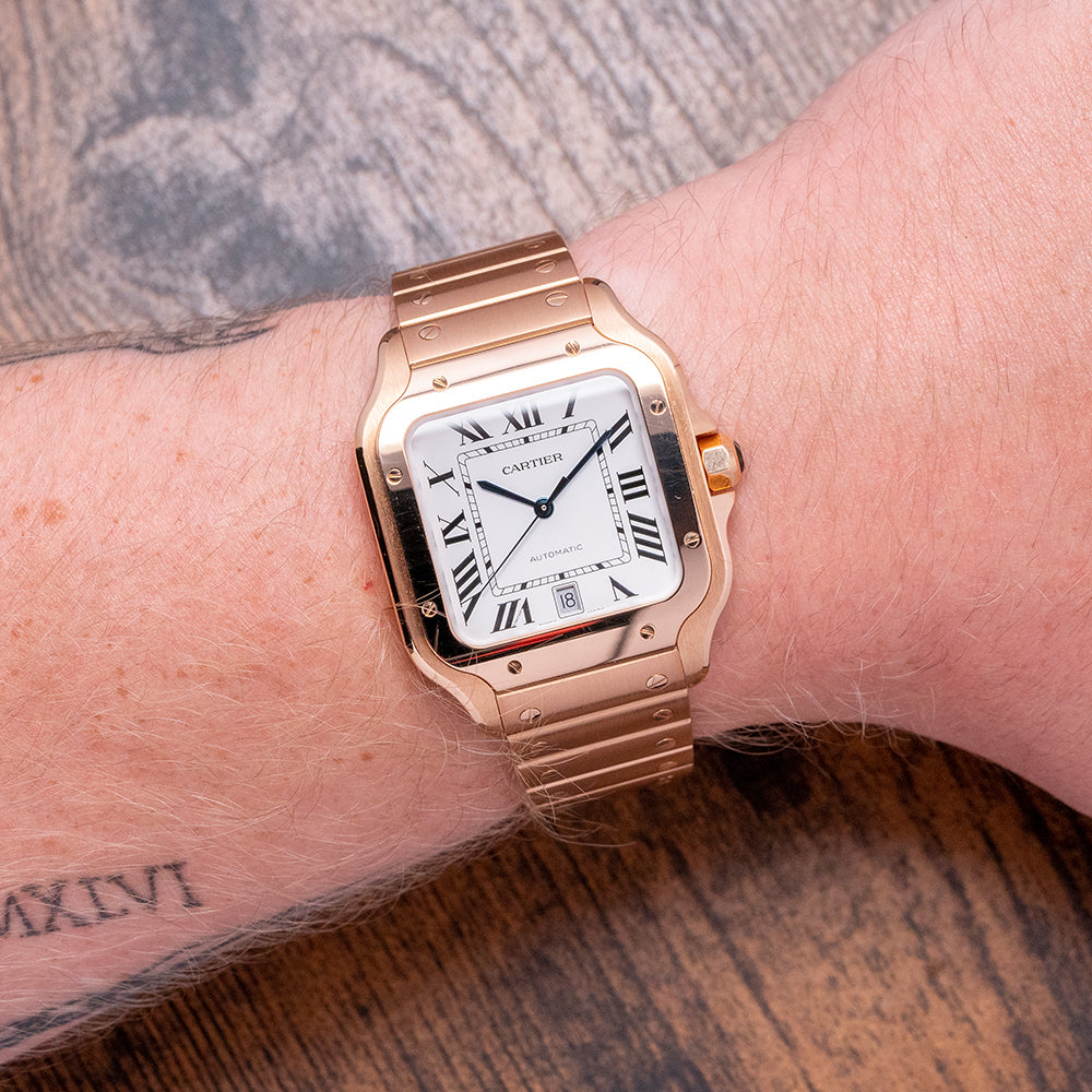 2022 Cartier Santos de Cartier 18ct Rose Gold Large Model WGSA0018