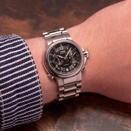 2010s Oris Classic Worldtimer GMT Small Seconds 7494