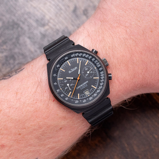 1970s LeJour Black PVD Chronograph Valjoux 7734 40mm