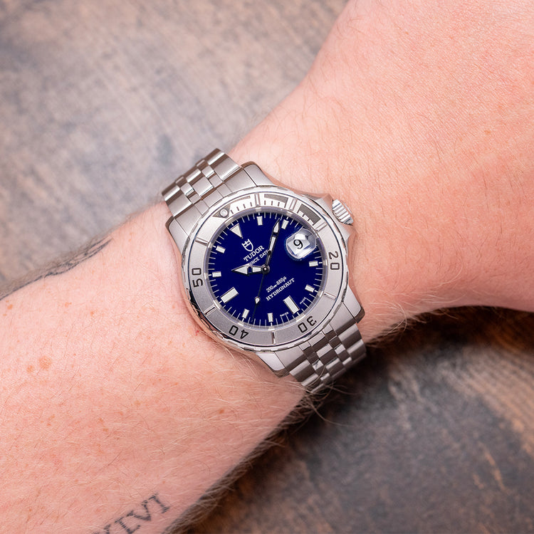 2000s Tudor Prince Date Hydronaut Blue Dial 41mm 89190P