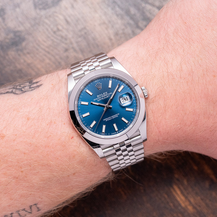 2023 Rolex Datejust 41mm Blue Smooth / Jubilee 126300