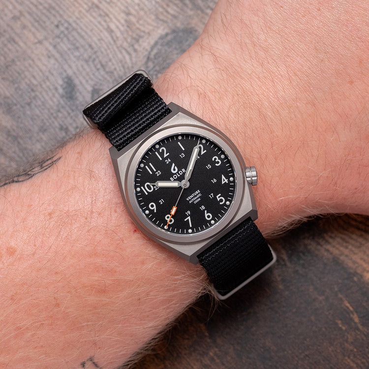 2021 Boldr Venture Automatic Carbon Black Titanium 38mm