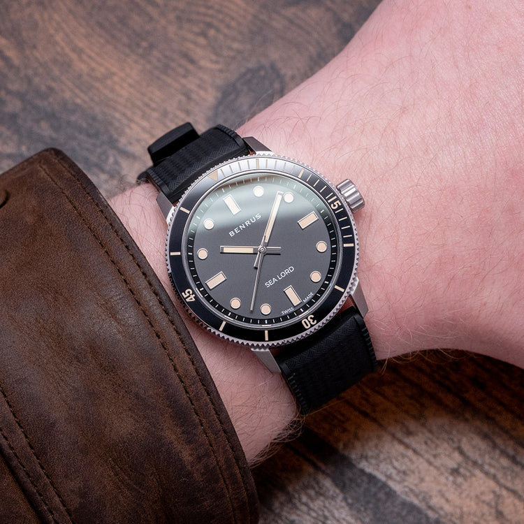 2023 Benrus Sea Lord Classic Diver Black Automatic 39mm