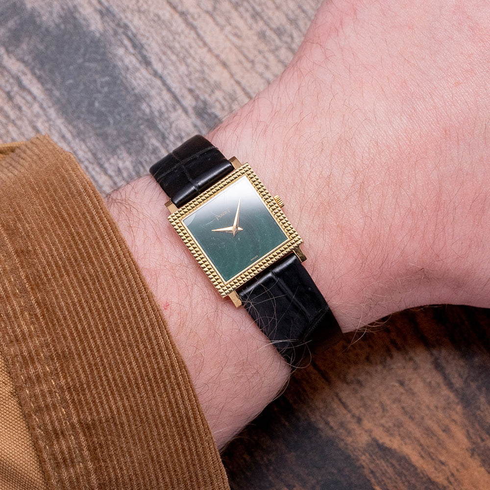 1980s Piaget Malachite Dial 'Tank' Cal 9P 23x30mm 9357