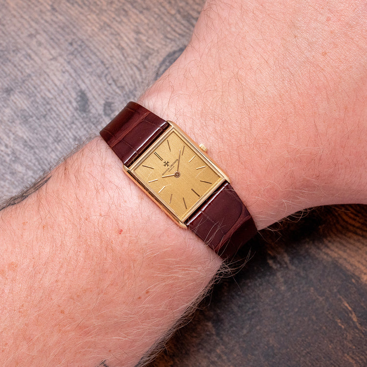 1970s Vacheron Constantin 'Tank' 18ct Gold 33201 23x28mm