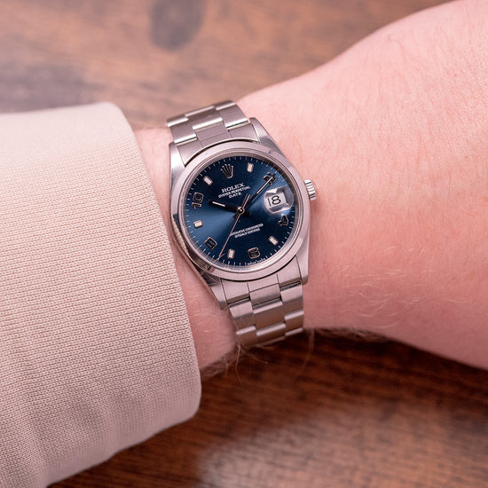 2000 Rolex Oyster Perpetual Date 15200 Blue Arabic