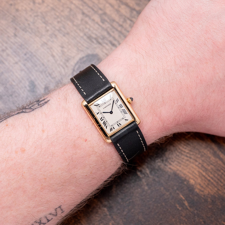 1990s Cartier Tank Louis Guilloche 18ct 96065 24x30mm
