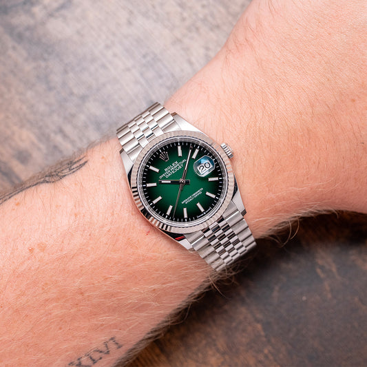 2026 Rolex Datejust 36mm Green Ombré Jubilee/Fluted 126234