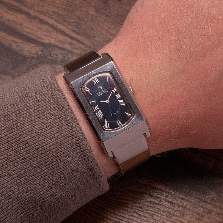 1973 Omega De Ville Automatic Rare Oversized Blue 155.006