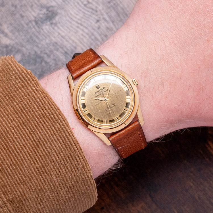 1960s Universal Genève Polerouter Jet 18ct Gold Micro-Rotor 10364-1