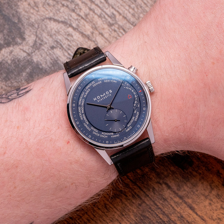 2021 Nomos Zurich World Timer Dark Blue 807 Automatic 40mm