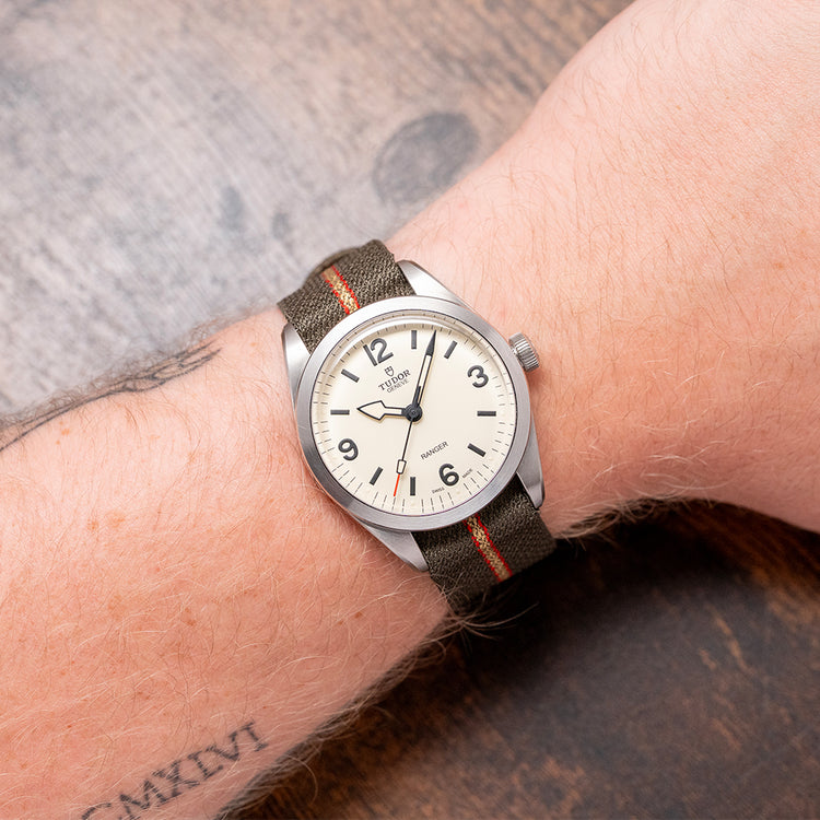 2025 Stickered Tudor Ranger 39mm Beige Dial on Tudor NATO 79950