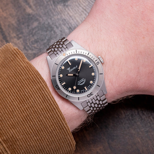 2023 Squale Super-Squale Sunray Black on Bracelet 38mm