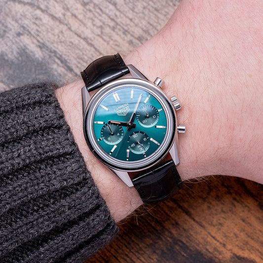 2021 TAG Heuer Carrera Chronograph Green Limited Ed 39mm