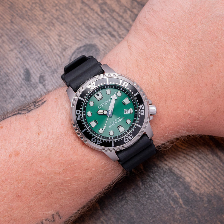 2025 Citizen Eco-Drive Green Dial Black Bezel 44mm BN1054-01X