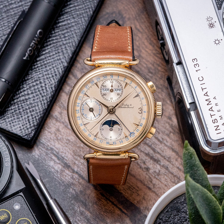 1980s Dubey & Schaldenbrand 18ct Triple Calendar Moonphase Chronograph
