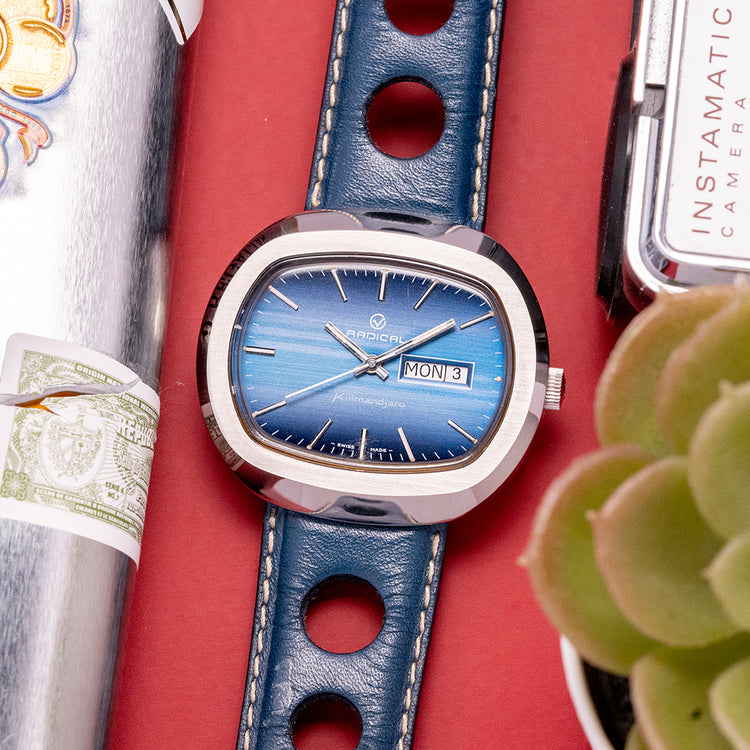 1970s Near New Old Stock Radical Kilimandjaro Blue Day/Date