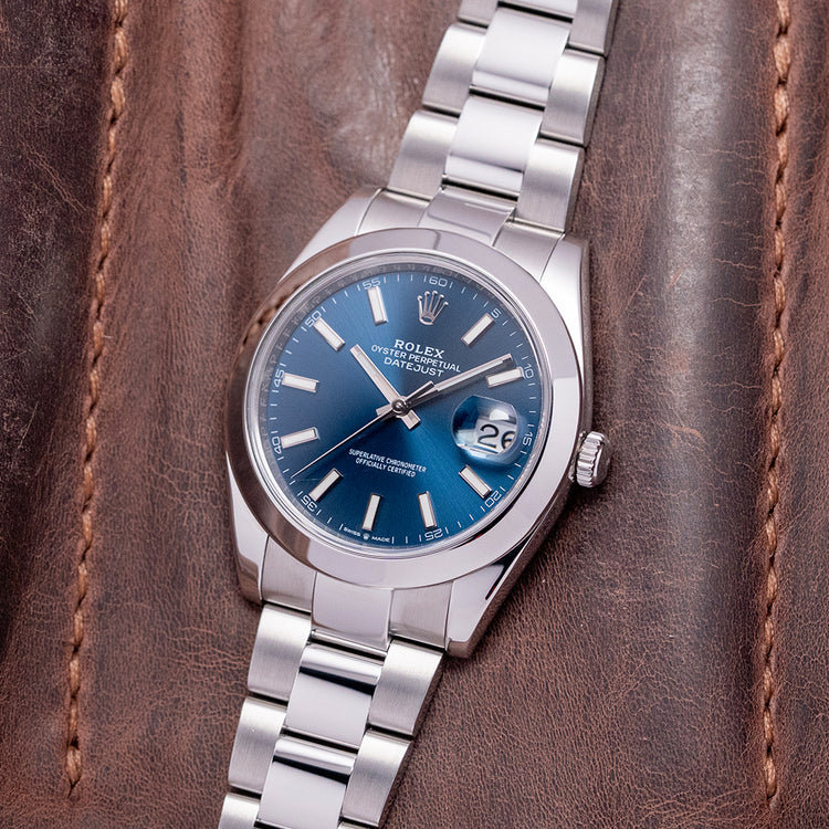 2020 Rolex Datejust 41mm Blue Dial Smooth Bezel / Oyster 126300