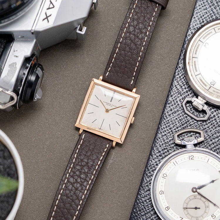 1960s Audemars Piguet Ultra-Thin Square 18ct Pink Gold 25mm