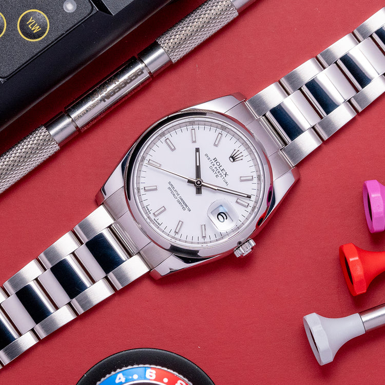 2019 Rolex Oyster Perpetual Date 34mm White Dial 115200