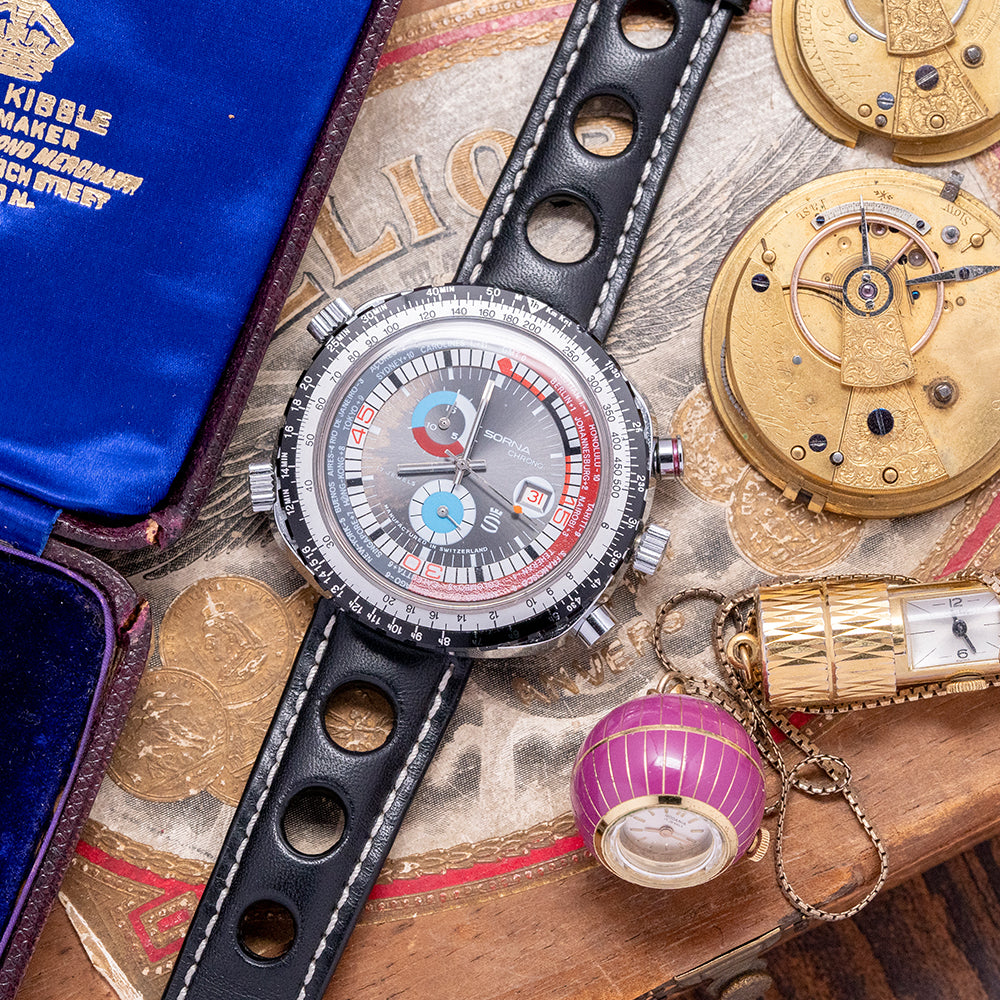 1970s Sorna Chronograph World Time 46mm Mechanical