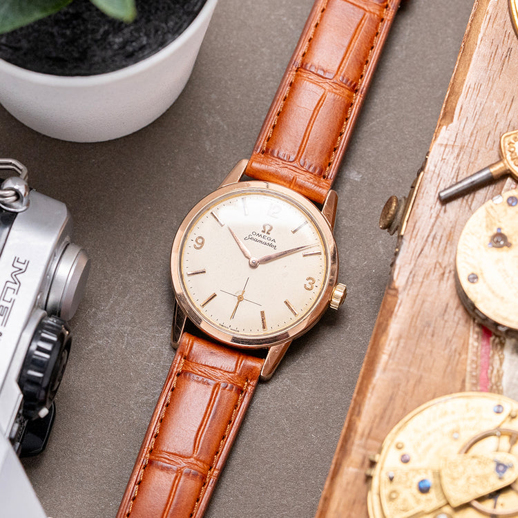 1960 Omega Seamaster Manual Rose Gold Plated 35mm 14389-2
