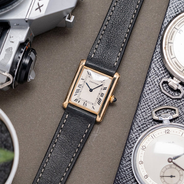 1990s Cartier Tank Louis Guilloche 18ct 96065 24x30mm