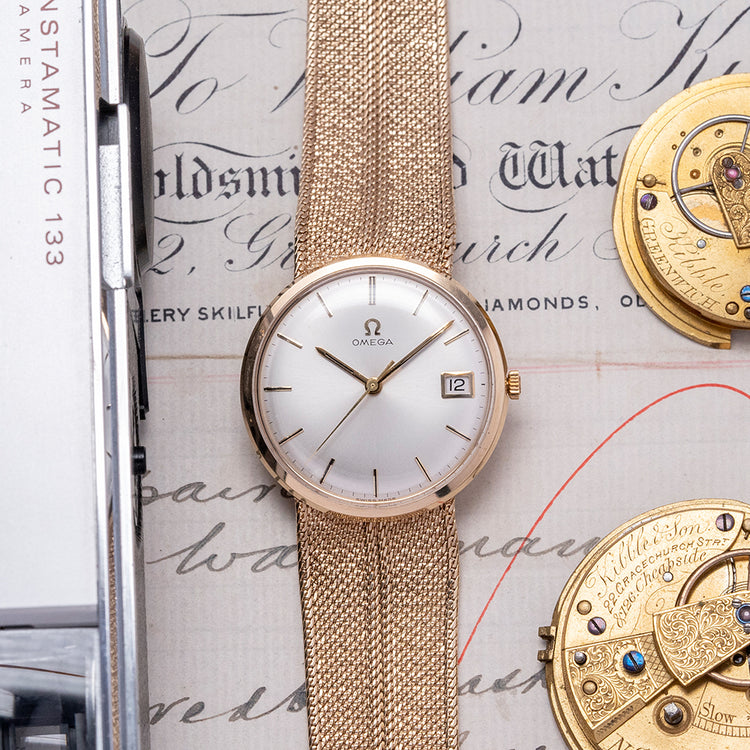 1968 Omega 9ct Gold on Omega Bracelet 331.2541 Box & Papers