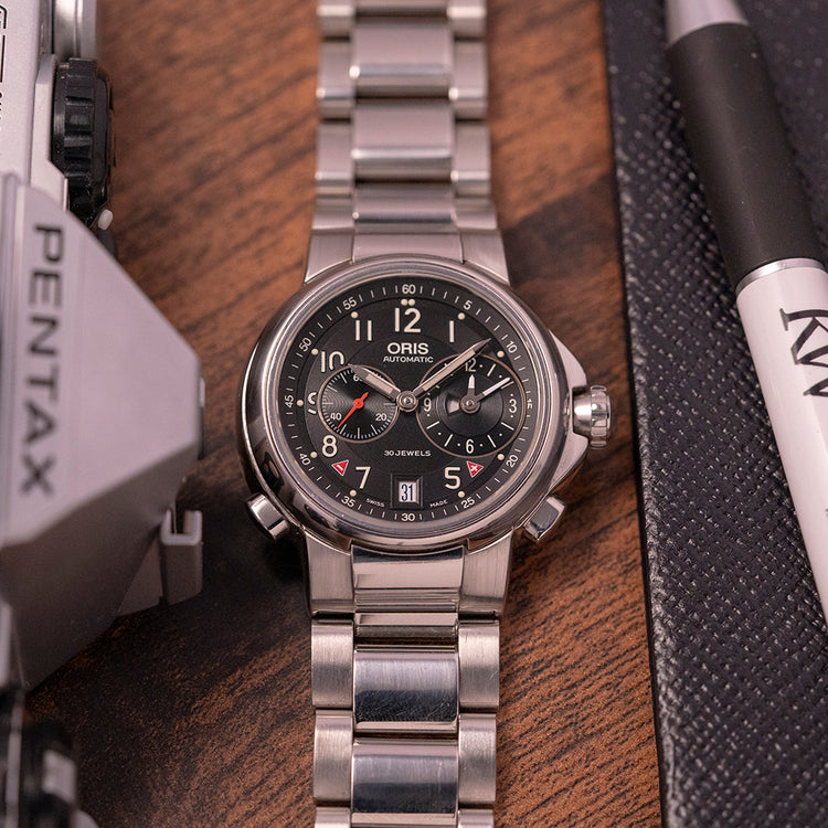 2010s Oris Classic Worldtimer GMT Small Seconds 7494