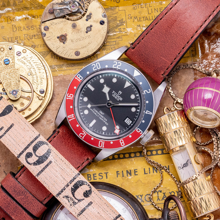 2019 Stickered Tudor Black Bay GMT 41mm on Strap 79830RB