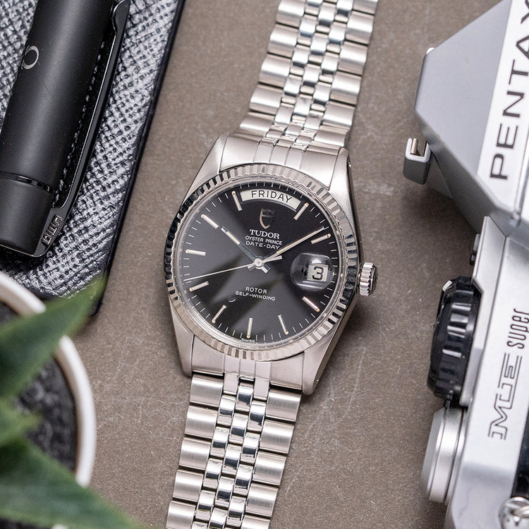 1989 Tudor Oyster Prince Date-Day 36mm Black on Bracelet