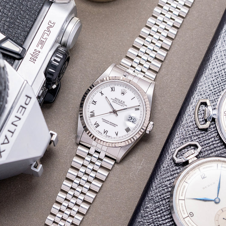 1995 Rolex Datejust 36mm White Tritium Roman Dial 16234