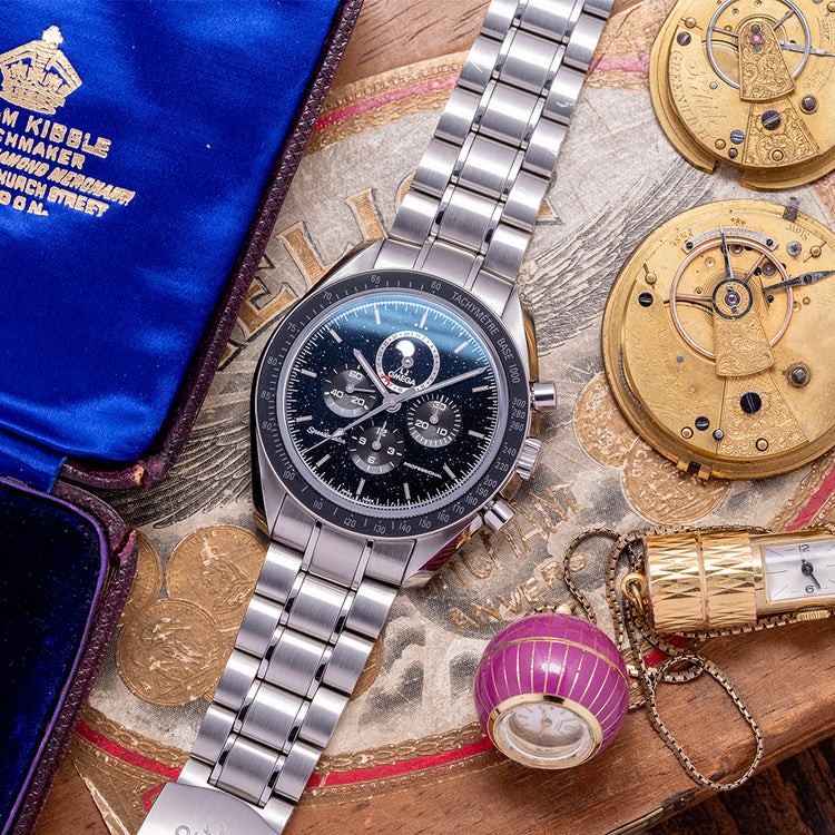2019 Omega Speedmaster Moonphase Aventurine Dial 44mm