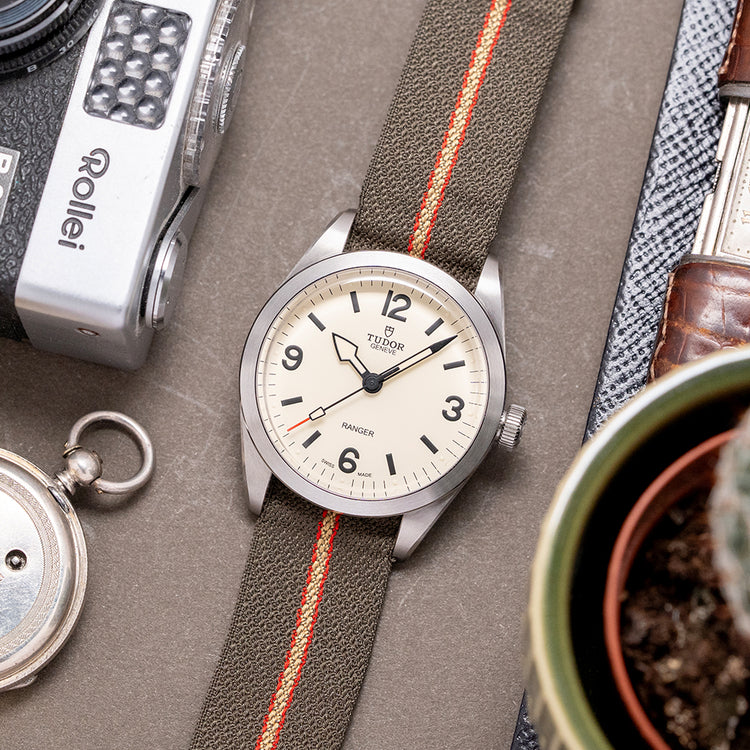 2025 Stickered Tudor Ranger 39mm Beige Dial on Tudor NATO 79950