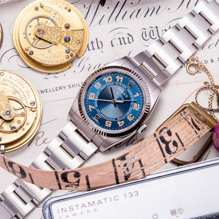 2011 Rolex Oyster Perpetual Air-King 34mm Blue 114234