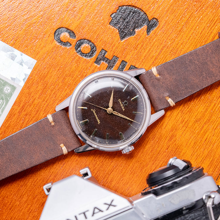 1960 Omega Seamaster Tropical Brown Gilt Dial 35mm 14390
