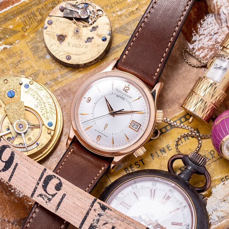 2000s Jaeger LeCoultre Reveil Alarm 18ct Rose Gold 141.2.97