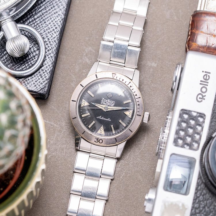 1950s Zodiac Sea Wolf Automatic 35mm on Bracelet 702-916