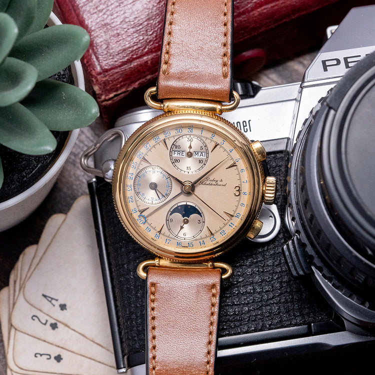 1980s Dubey & Schaldenbrand 18ct Triple Calendar Moonphase Chronograph