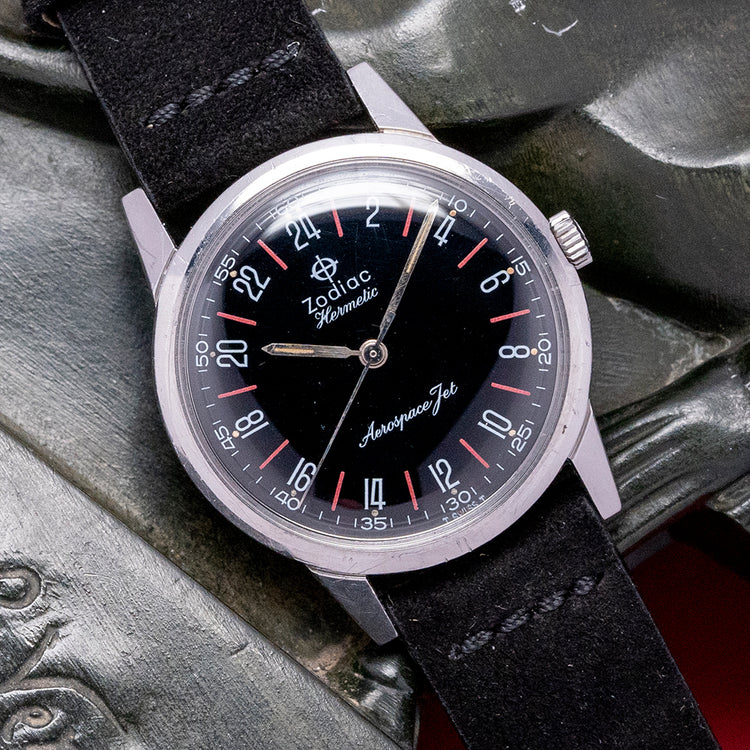 1970s Zodiac Hermetic Aerospace Jet 24 Hour 34mm