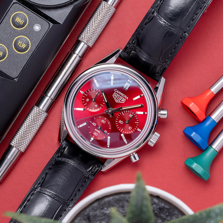 2022 TAG Heuer Carrera Chronograph Red Limited Ed 39mm