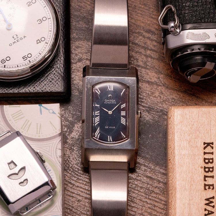 1973 Omega De Ville Automatic Rare Oversized Blue 155.006