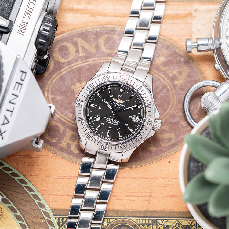 2000s Breitling Colt Automatic Black Dial 38mm A17350