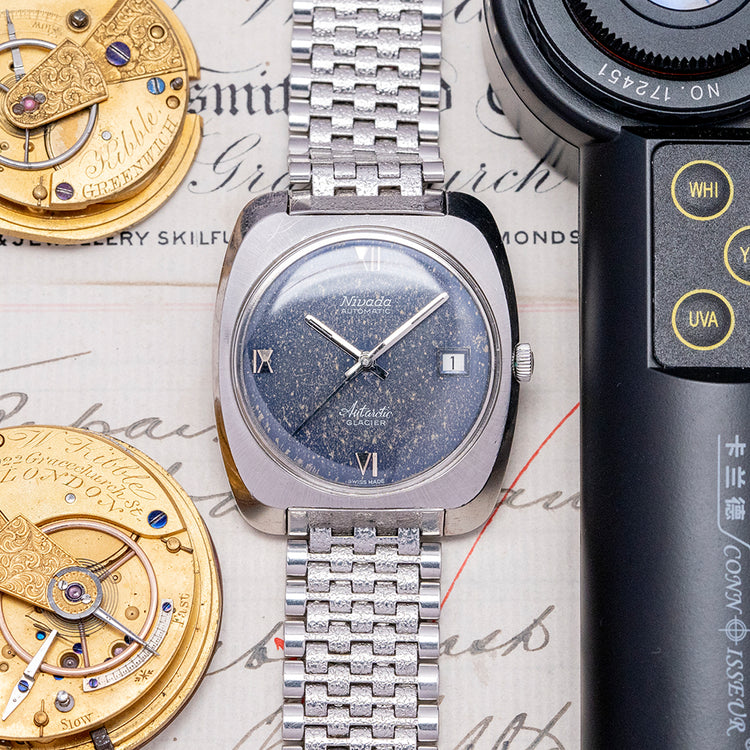 1970s Nivada Antarctic Glacier Automatic on NSA Bracelet