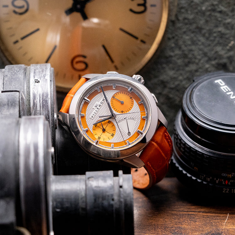 2000s Villemont 18ct White Gold Split Second Chronograph 43mm