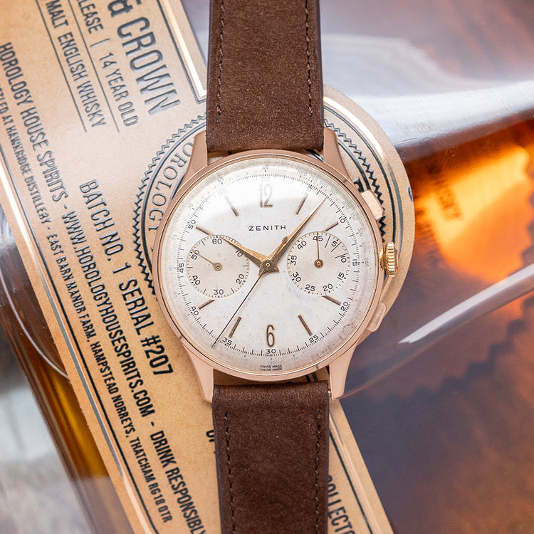 1950s Zenith 'Stellina' 18ct Pink Gold 37mm Oversized 156 D