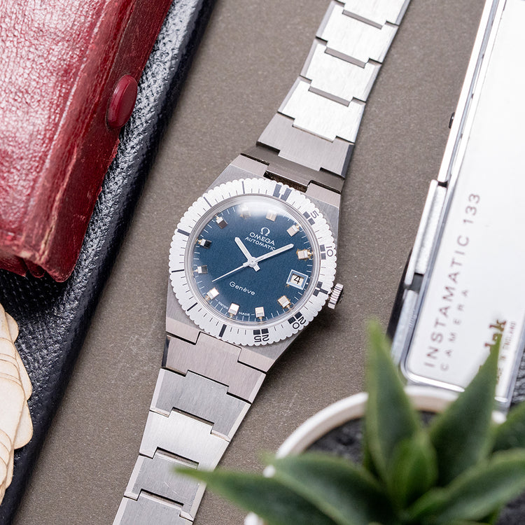 1973 Omega Geneve Automatic Blue Dial 35mm 166.0124