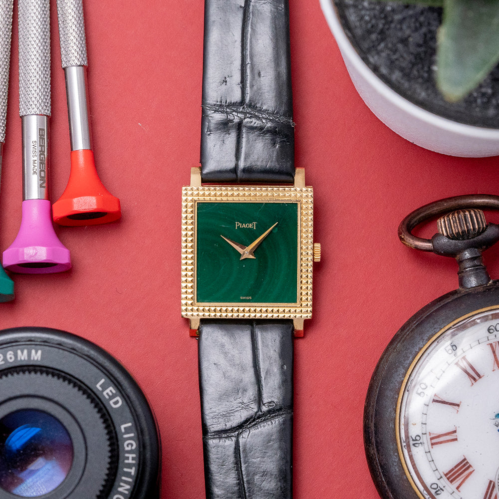 1980s Piaget Malachite Dial 'Tank' Cal 9P 23x30mm 9357