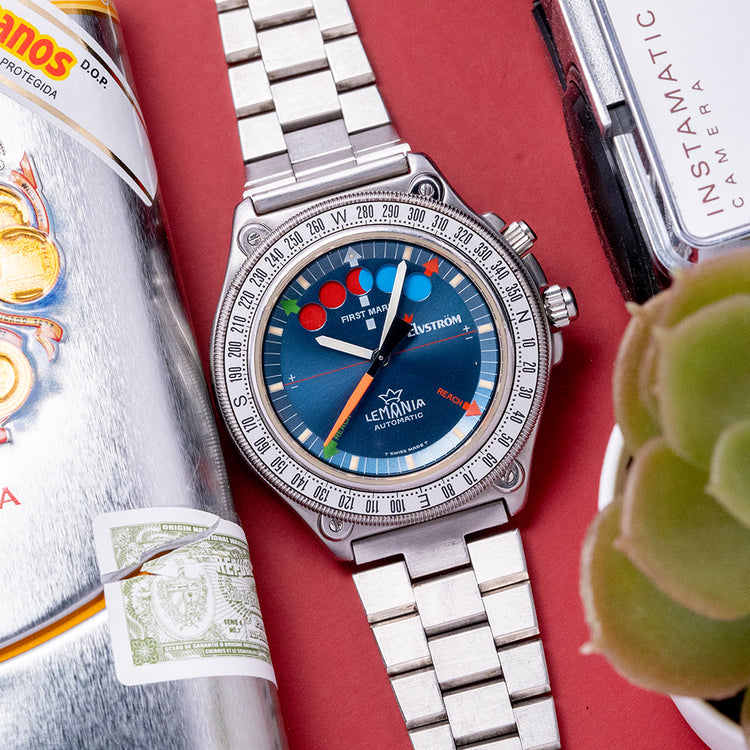 1990s Lemania Elvström Regatta Automatic Blue on Bracelet 8734