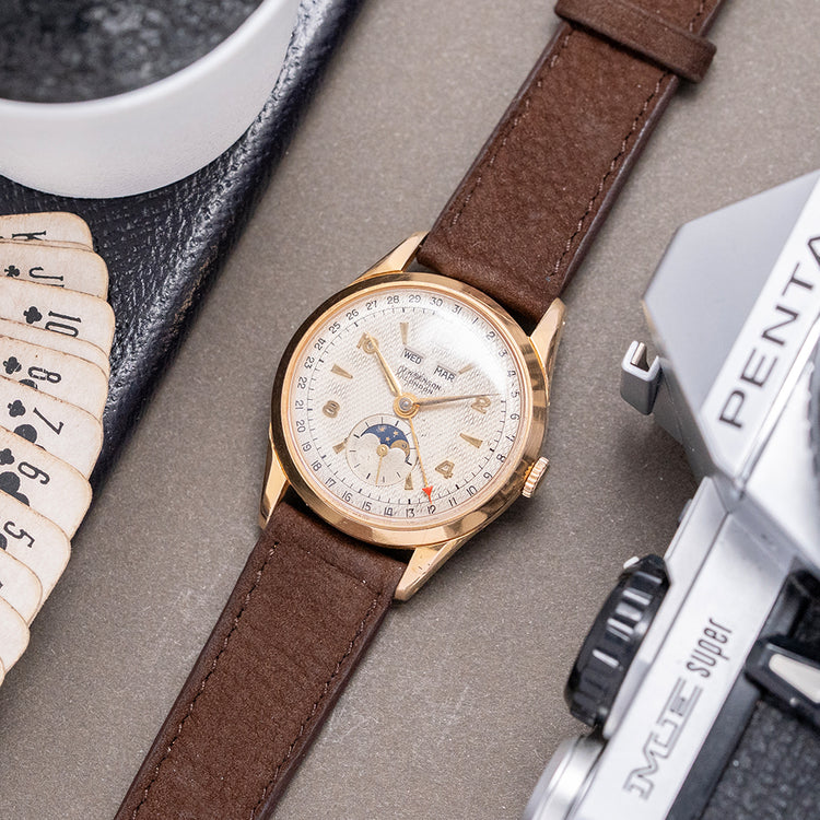 1950s J.W Benson Triple Calendar Moonphase Venus 203 34mm